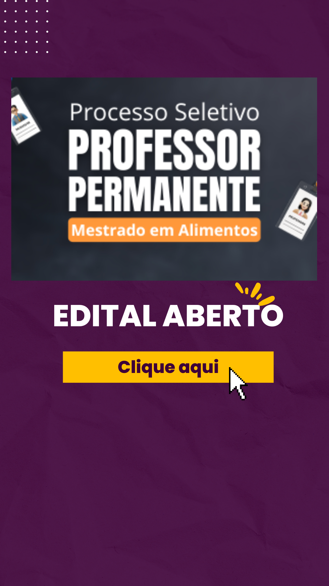 Story do Instagram Visite nosso site roxo e amarelo