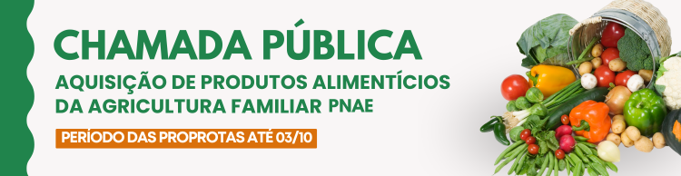 Propostas seguem até 03 de outubro para Chamada Pública do PNAE!