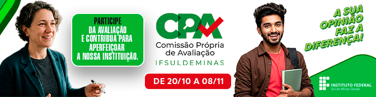 Participe da autoavaliação institucional Questionário da CPA pode ser respondido até 08 de novembro por servidores e estudantes