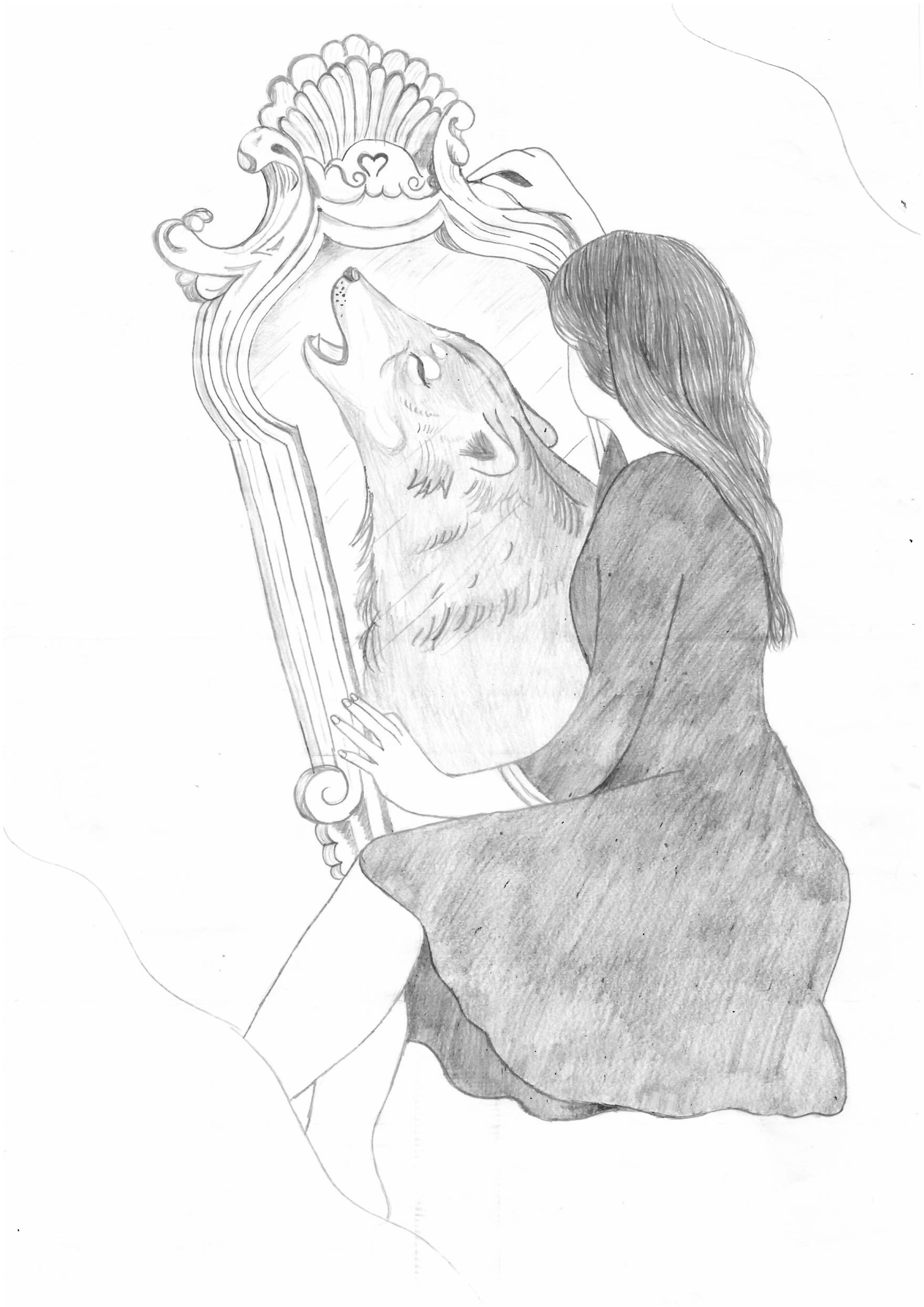Primeiro lugar concurso de desenho lobo em pele de cordeiro Jennifer Nina Oliveira Leite