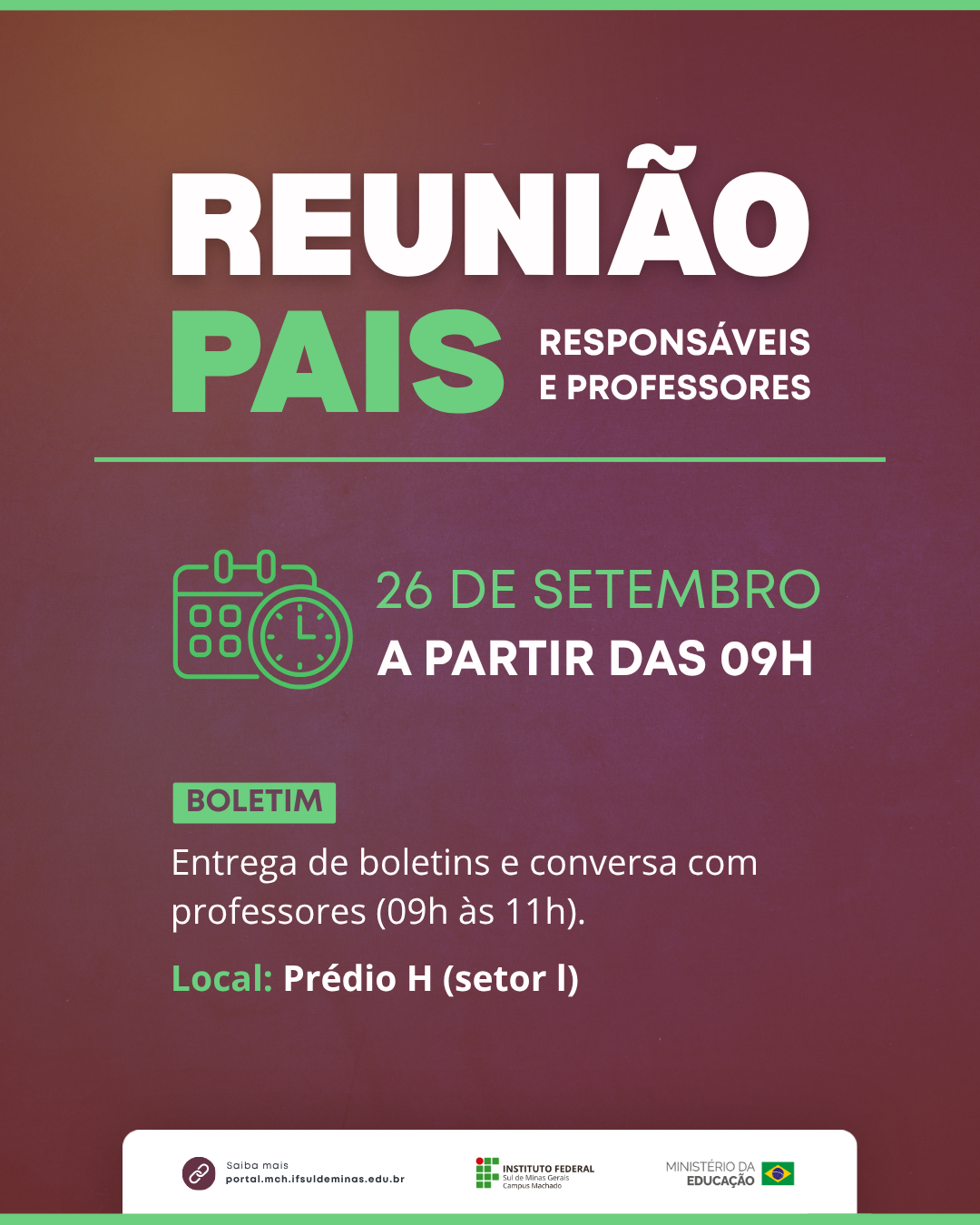 Reuniões de Pais 26 09